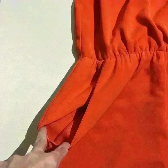 Sugar+Lips Womens Romper One Piece Coral Deep V Strappy Lightweight Ruffle S - Picture 11 of 12